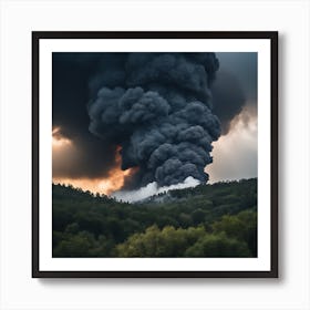 Smoke Billowing From A Coal Mine Art Print