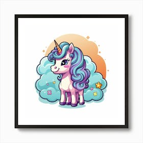 Cute Unicorn 887 Art Print