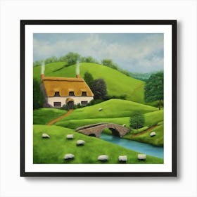 Cottage In The Countryside Art Print