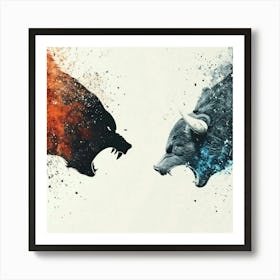 Bull And Bear 1 Art Print