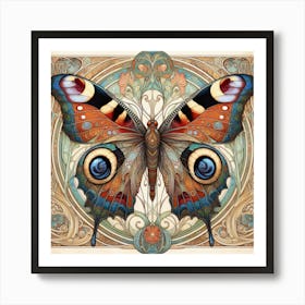 Art Deco Butterfly Panel IV Art Print