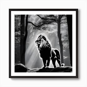 Lion In The Forest 24 Art Print