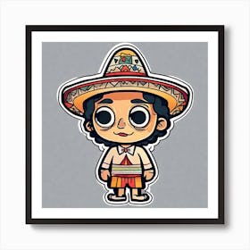 Mexico Sticker 2d Cute Fantasy Dreamy Vector Illustration 2d Flat Centered By Tim Burton Pr (40) Art Print