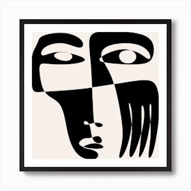 Cubism abstract face 3 Art Print