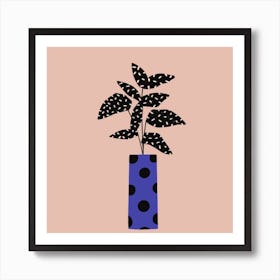 Modern Plant On Pink Square Art Print