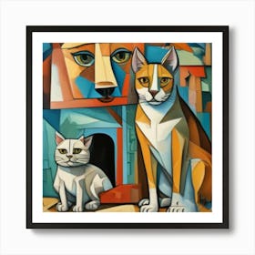 1000013661 dog and cat. Art Print