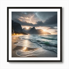 Night At The Beach Art Print