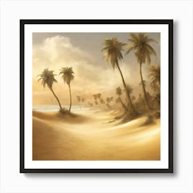 Palm Trees In The Desert Art Print