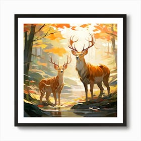 Deer In The Forest Art Print