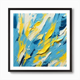 Abstract Of Blue And Yellow 1 Art Print