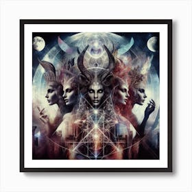 Demons And Angels 1 Art Print