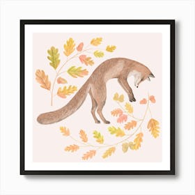 Jumping Fox Art Print