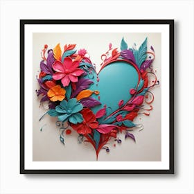 Heart Of Flowers Art Print