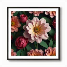 Default Create Unique Design Of Beautiful Flowers 1 Art Print