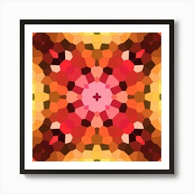 Orange Mosaic Pattern 2 Art Print