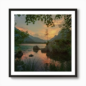 Sunset In The Mountains 1 Art Print