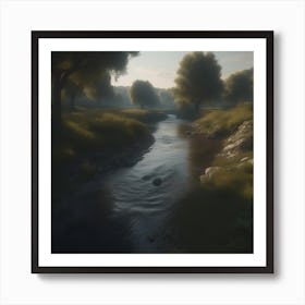 Stream In The Woods 27 Art Print