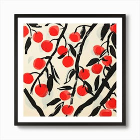 Summer Cherries Painting Matisse Style 12 Art Print