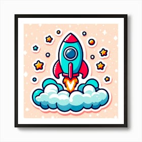 Rocket Sticker 1 Art Print