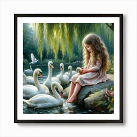 Swans 5 Art Print