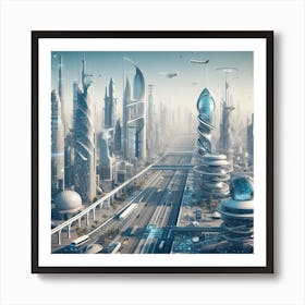 Futuristic Cityscape 49 Art Print