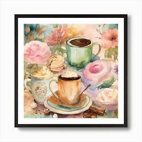 Coffee And Flowers Art Print