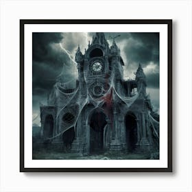 Clock Tower With Spider Webs 2 Art Print