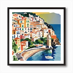 Amalfi Coast Matisse Style Italy 6 Art Print