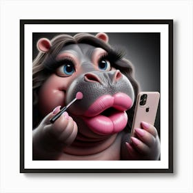 Hippo Makeup Art Print
