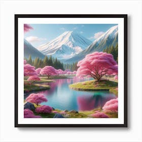 Pink trees 3 Art Print