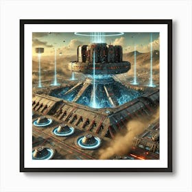 A Futuristic Scene Showing The Tectonic Shaker Sup Converted Art Print