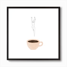 Coffee Girl Square Art Print