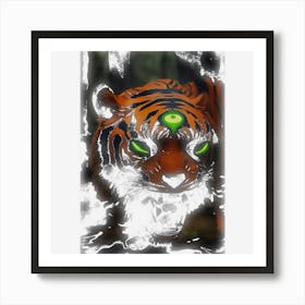 Angry Tiger Horror Face Halloween King Of Jungle Costume Art Print