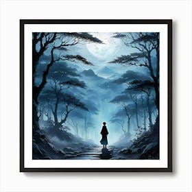 Moonlight In The Woods Art Print