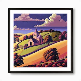 Church In The Countryside 1 Art Print