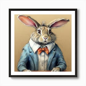 Rabbit In A Suit 14 Art Print