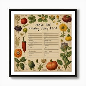 Default Vintage Make A Seedshopping List Aesthetic 2 Art Print