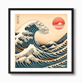 Japanes Wood Block Print Of Ocean Wave Art Print