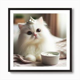 Cute Cat Cream 4 Art Print