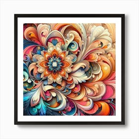 Abstract Flower 4 Art Print