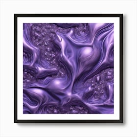 Lavender Fluid Underwater Fractal Pattern Bioluminescent Different Shapes Abstract Art By Jaco 432112376 (3) Art Print