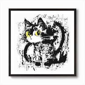 Cat Graffiti Art Print