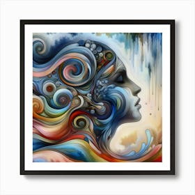 Windy Lady Surreal Art Print