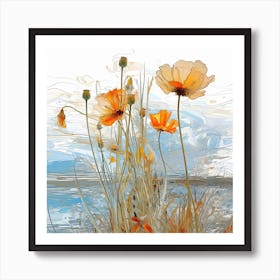 Orange Poppies Art Print