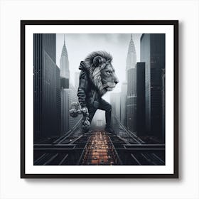 Hustle like a lion in the concrete jungle.3 Art Print