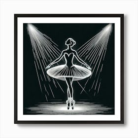 Line Art ballerina body 1 Art Print