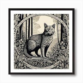 Cat In The Woods Art Print