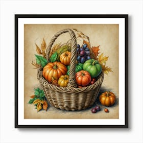 Thanksgiving Basket Art Print