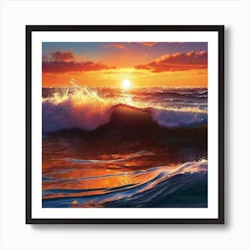 Sunset Over The Ocean 15 Art Print