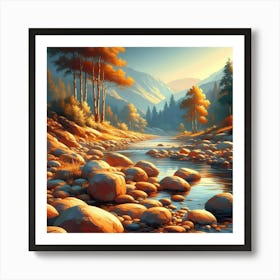 River In The Mountains 3 Art Print